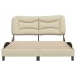 vidaXL Estructura de cama con cabecero de tela color crema 120x200 cm vidaXL Estructura de cama con cabecero de tela color crema 120x200 cm