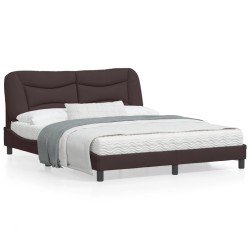 vidaXL Estructura de cama con cabecero de tela marrón 160x200 cm