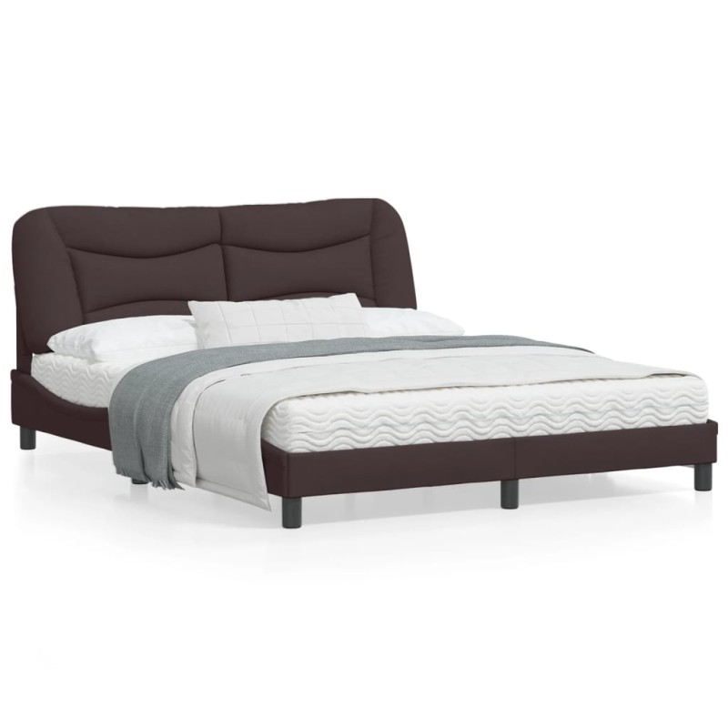 vidaXL Estructura de cama con cabecero de tela marrón 160x200 cm vidaXL Estructura de cama con cabecero de tela marrón 160x200 cm