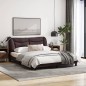 vidaXL Estructura de cama con cabecero de tela marrón 160x200 cm vidaXL Estructura de cama con cabecero de tela marrón 160x200 cm