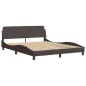 vidaXL Estructura de cama con cabecero de tela marrón 160x200 cm vidaXL Estructura de cama con cabecero de tela marrón 160x200 cm