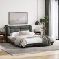 vidaXL Estructura de cama con cabecero tela gris oscuro 160x200 cm vidaXL Estructura de cama con cabecero tela gris oscuro 160x200 cm