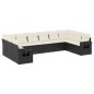 vidaXL Set de sofás de jardín 10 pzas cojines ratán sintético negro vidaXL Set de sofás de jardín 10 pzas cojines ratán sintético negro