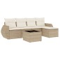 vidaXL Juego de sofás jardín con cojines 6 pzas ratán sintético beige vidaXL Juego de sofás jardín con cojines 6 pzas ratán sintético beige