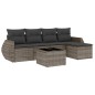 vidaXL Set de muebles de jardín 6 pzas y cojines ratán sintético gris vidaXL Set de muebles de jardín 6 pzas y cojines ratán sintético gris