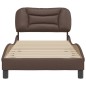 vidaXL Estructura de cama con cabecero cuero sintético marrón 80x200cm