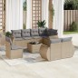 vidaXL Set de sofás de jardín 9 pzas con cojines ratán sintético beige