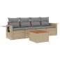vidaXL Juego de sofás jardín con cojines beige mezcla 5 pzas ratán PE vidaXL Juego de sofás jardín con cojines beige mezcla 5 pzas ratán PE