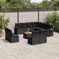 vidaXL Set de sofás de jardín 12 piezas cojines ratán sintético negro vidaXL Set de sofás de jardín 12 piezas cojines ratán sintético negro