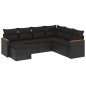 vidaXL Set de comedor de jardín 7 pzas y cojines ratán sintético negro vidaXL Set de comedor de jardín 7 pzas y cojines ratán sintético negro