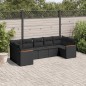 vidaXL Set de comedor de jardín 7 pzas y cojines ratán sintético negro vidaXL Set de comedor de jardín 7 pzas y cojines ratán sintético negro