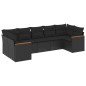vidaXL Set de comedor de jardín 7 pzas y cojines ratán sintético negro vidaXL Set de comedor de jardín 7 pzas y cojines ratán sintético negro