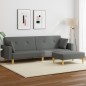 vidaXL Sofá cama de 2 plazas con taburete tela gris oscuro vidaXL Sofá cama de 2 plazas con taburete tela gris oscuro