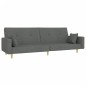 vidaXL Sofá cama de 2 plazas con taburete tela gris oscuro vidaXL Sofá cama de 2 plazas con taburete tela gris oscuro