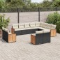 vidaXL Set de sofás de jardín 12 piezas cojines ratán sintético negro vidaXL Set de sofás de jardín 12 piezas cojines ratán sintético negro