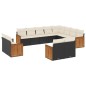 vidaXL Set de sofás de jardín 12 piezas cojines ratán sintético negro vidaXL Set de sofás de jardín 12 piezas cojines ratán sintético negro