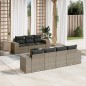 vidaXL Set de sofás de jardín 8 pzas y cojines ratán sintético gris vidaXL Set de sofás de jardín 8 pzas y cojines ratán sintético gris