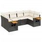 vidaXL Set de sofás de jardín 6 piezas y cojines ratán sintético negro vidaXL Set de sofás de jardín 6 piezas y cojines ratán sintético negro