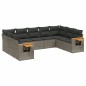 vidaXL Set de muebles de jardín 9 pzas y cojines ratán sintético gris vidaXL Set de muebles de jardín 9 pzas y cojines ratán sintético gris