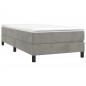 vidaXL Cama box spring con colchón terciopelo gris claro 100x200 cm vidaXL Cama box spring con colchón terciopelo gris claro 100x200 cm