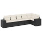 vidaXL Set de sofás de jardín 6 piezas y cojines ratán sintético negro vidaXL Set de sofás de jardín 6 piezas y cojines ratán sintético negro