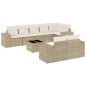 vidaXL Set de sofás de jardín 9 pzas con cojines ratán sintético beige vidaXL Set de sofás de jardín 9 pzas con cojines ratán sintético beige