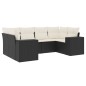 vidaXL Set de sofás de jardín 6 piezas y cojines ratán sintético negro vidaXL Set de sofás de jardín 6 piezas y cojines ratán sintético negro