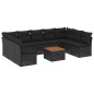 vidaXL Set de sofás de jardín 10 pzas cojines ratán sintético negro vidaXL Set de sofás de jardín 10 pzas cojines ratán sintético negro