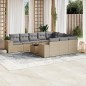 vidaXL Set de sofás de jardín 11pzas con cojines ratán sintético beige vidaXL Set de sofás de jardín 11pzas con cojines ratán sintético beige
