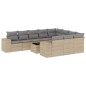 vidaXL Set de sofás de jardín 11pzas con cojines ratán sintético beige vidaXL Set de sofás de jardín 11pzas con cojines ratán sintético beige