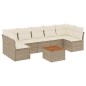 vidaXL Juego de sofás de jardín con cojines beige 8 pzas ratán PE vidaXL Juego de sofás de jardín con cojines beige 8 pzas ratán PE
