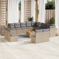 vidaXL Set sofás jardín 14 pzas y cojines ratán sintético beige mezcla vidaXL Set sofás jardín 14 pzas y cojines ratán sintético beige mezcla