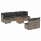 vidaXL Set de sofás de jardín 10 pzas con cojines ratán sintético gris vidaXL Set de sofás de jardín 10 pzas con cojines ratán sintético gris