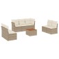 vidaXL Juego de sofás de jardín con cojines beige 8 pzas ratán PE vidaXL Juego de sofás de jardín con cojines beige 8 pzas ratán PE