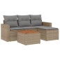 vidaXL Juego de sofás jardín con cojines beige mezcla 5 pzas ratán PE vidaXL Juego de sofás jardín con cojines beige mezcla 5 pzas ratán PE