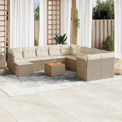vidaXL Set de sofás de jardín 12 pzas y cojines ratán sintético marrón