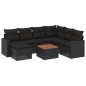 vidaXL Set de sofás de jardín 8 piezas y cojines ratán sintético negro vidaXL Set de sofás de jardín 8 piezas y cojines ratán sintético negro