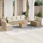 vidaXL Set de sofás de jardín 9 pzas con cojines ratán sintético beige vidaXL Set de sofás de jardín 9 pzas con cojines ratán sintético beige