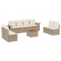 vidaXL Set de sofás de jardín 9 pzas con cojines ratán sintético beige vidaXL Set de sofás de jardín 9 pzas con cojines ratán sintético beige