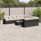 vidaXL Set de sofás de jardín 12 piezas cojines ratán sintético negro vidaXL Set de sofás de jardín 12 piezas cojines ratán sintético negro