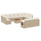 vidaXL Set sofás de jardín 14 pzas con cojines ratán sintético beige vidaXL Set sofás de jardín 14 pzas con cojines ratán sintético beige