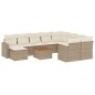 vidaXL Set de sofás de jardín 11pzas con cojines ratán sintético beige vidaXL Set de sofás de jardín 11pzas con cojines ratán sintético beige