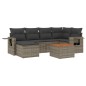 vidaXL Set de sofás de jardín 7 piezas con cojines ratán PE gris