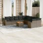 vidaXL Set de sofás de jardín 11 pzas y cojines ratán sintético gris vidaXL Set de sofás de jardín 11 pzas y cojines ratán sintético gris