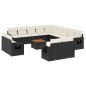 vidaXL Set sofás de jardín 14 pzas con cojines ratán sintético negro vidaXL Set sofás de jardín 14 pzas con cojines ratán sintético negro