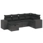 vidaXL Set de sofás de jardín 6 piezas y cojines ratán sintético negro vidaXL Set de sofás de jardín 6 piezas y cojines ratán sintético negro