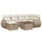 vidaXL Set sofás de jardín 7 piezas y cojines ratán sintético beige vidaXL Set sofás de jardín 7 piezas y cojines ratán sintético beige