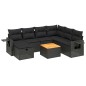 vidaXL Set de sofás de jardín 8 piezas y cojines ratán sintético negro vidaXL Set de sofás de jardín 8 piezas y cojines ratán sintético negro