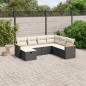 vidaXL Set de comedor de jardín 7 pzas y cojines ratán sintético negro vidaXL Set de comedor de jardín 7 pzas y cojines ratán sintético negro