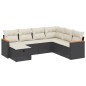 vidaXL Set de comedor de jardín 7 pzas y cojines ratán sintético negro vidaXL Set de comedor de jardín 7 pzas y cojines ratán sintético negro